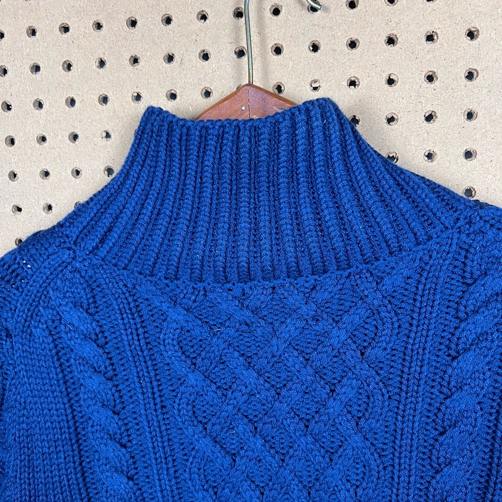 Tuckernuck Navy Striped Sankaty Turtleneck Sweater with Gold Buttons - Picture 9 of 12